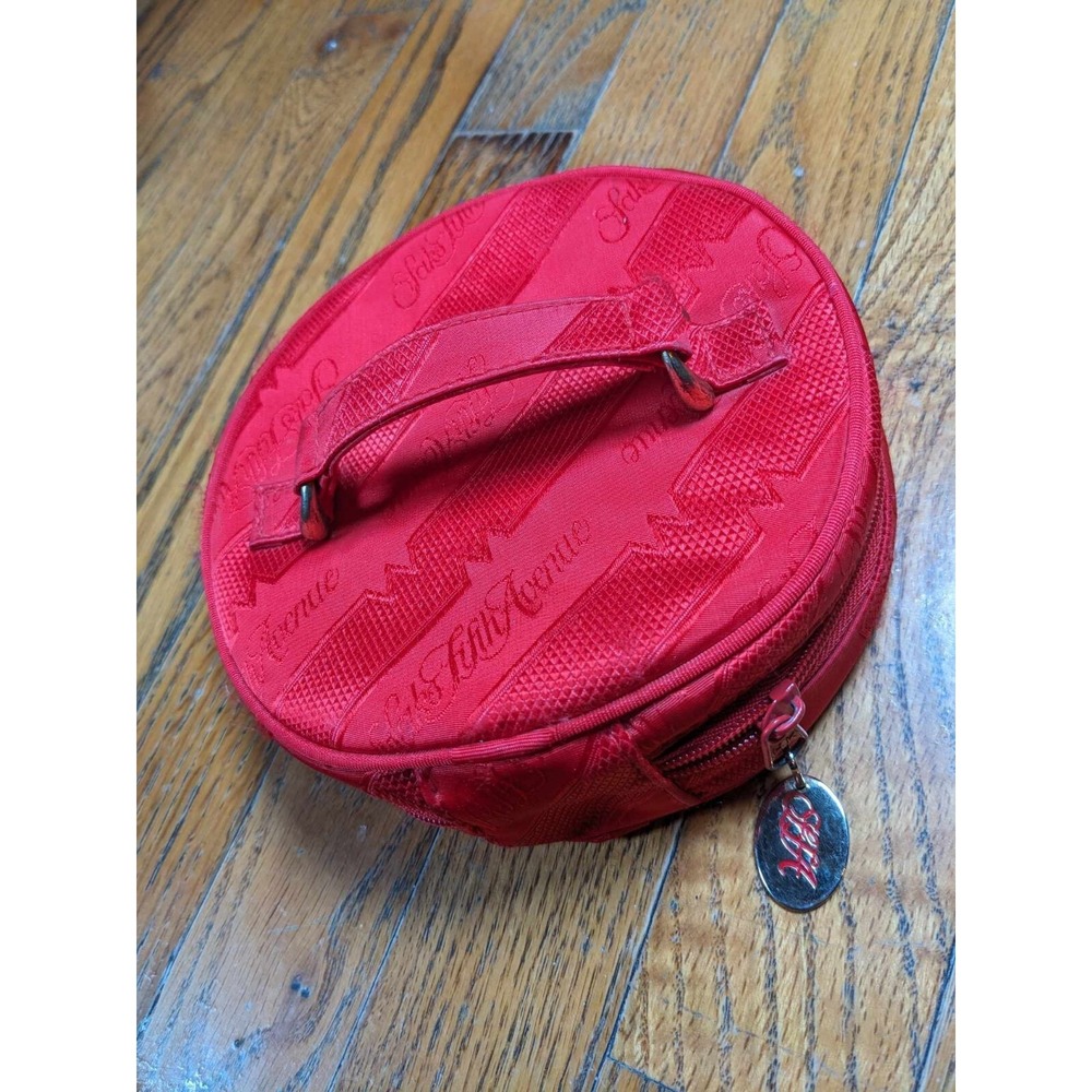 SAKS FIFTH AVENUE Cosmetics Bag‎ Makeup Travel Pouch Red Multi Pocket